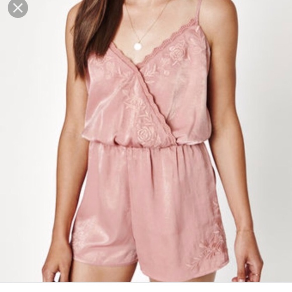 Kendall and Kylie pink satin romper